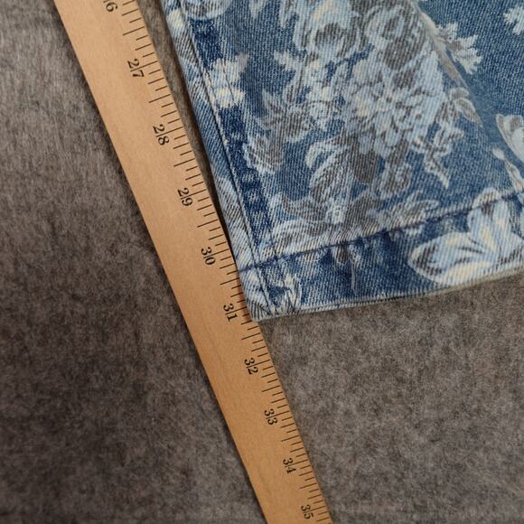 Love Shack Fancy Gap Jeans Womens 8R 29 70s Flare High Rise Floral Denim Blue - Picture 3 of 10